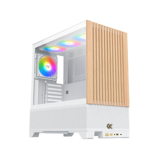 XIGMATEK Endorphin WD Arctic — WH,EATX,U3x1 & Type Cx1,Wood Frontpanel & Left TG,4PCS S20A Arctic&Galaxy II Box & Remote - T