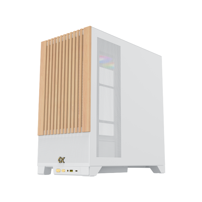 XIGMATEK Endorphin WD Arctic — WH,EATX,U3x1 & Type Cx1,Wood Frontpanel & Left TG,4PCS S20A Arctic&Galaxy II Box & Remote - T
