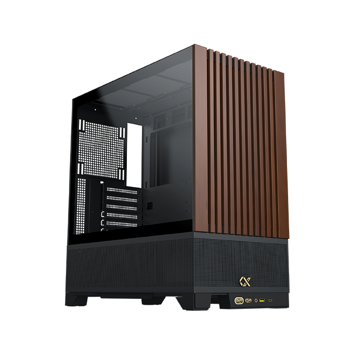 XIGMATEK Endorphin WD — Black,EATX,U3x1 & Type Cx1,Wood Frontpanel & Left TG, 4PCS S20A&Galaxy II Box & Remote - T