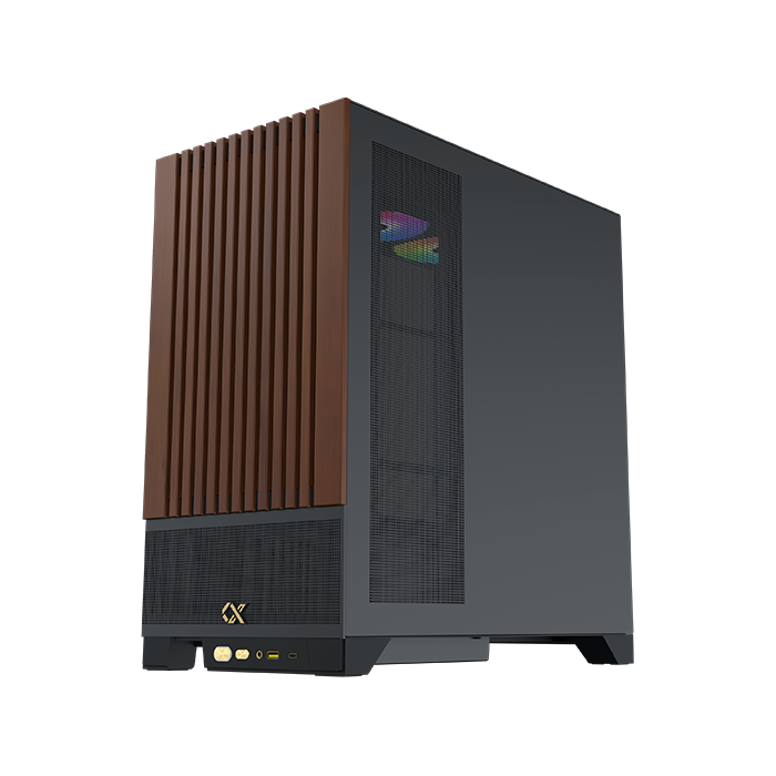 XIGMATEK Endorphin WD — Black,EATX,U3x1 & Type Cx1,Wood Frontpanel & Left TG, 4PCS S20A&Galaxy II Box & Remote - T