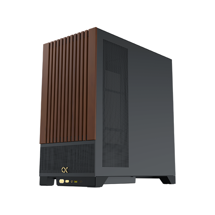 XIGMATEK Endorphin WD — Black,EATX,U3x1 & Type Cx1,Wood Frontpanel & Left TG, 4PCS S20A&Galaxy II Box & Remote - T