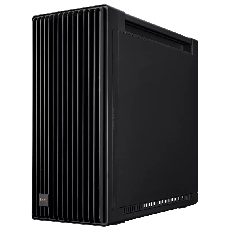 ASUS ProArt PA602 E-ATX computer case, 420 mm radiator support, one 140 mm and two 200mm pre-installed system fans, front panel IR dust indicator, power lock latch, tool-less PCIe mounting, USB 20Gbps support