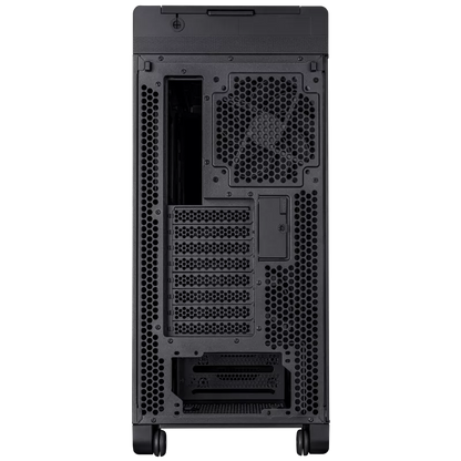 ASUS ProArt PA602 E-ATX computer case, 420 mm radiator support, one 140 mm and two 200mm pre-installed system fans, front panel IR dust indicator, power lock latch, tool-less PCIe mounting, USB 20Gbps support