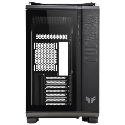 ASUS TUF Gaming GT502 Black ATX Mid-Tower Computer Case,Front Panel RGB Button,USB 3.2 Type-C,2x USB 3.0 Ports,Tool-free Side Panel,ARGB Hub, 360mm and 280mm Radiator compatible, Fabric Handle on top.